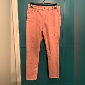 GAP Girls Size 14 Plus Pink Skinny Jeans With Adjustable Waist